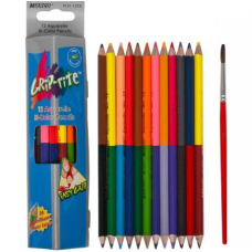 Олівці кольорові двосторонні акварельні 12 шт/24 кольори “MARCO“ Grip-Rite 9121-12CB KNZ
