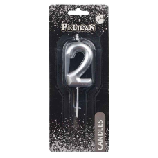 Свічка для торта Pelican “2“ Срібло 5 см 865022 KNZ