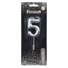 Свічка для торта Pelican “5“ Срібло 5 см 865025 KNZ