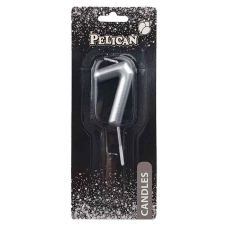 Свічка для торта Pelican “7“ Срібло 5 см 865027 KNZ