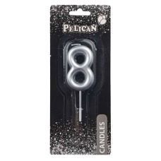Свічка для торта Pelican “8“ Срібло 5 см 865028 KNZ