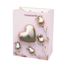 Пакет паперовий з фольгою 18*23*10см, 210гр, Рожеве золото, Q-872S KNZ