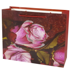 Пакет паперовий з фольгою 32*26*11см, 210гр, Троянда, Q-9236M KNZ