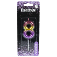 Свічка для торта Pelican “8“ РАДУЖНА 6 см 866068 KNZ