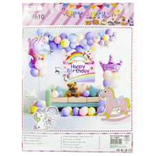 Набір декору до дня народження, Єдиноріг (банер, кульки) T-8610 KNZ