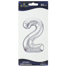Цифра фольгована Pelican, “2“ срібло 80см 830822 KNZ