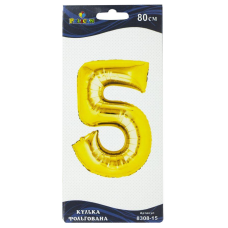 Цифра фольгована Pelican, “5“ золото 80см 830815 KNZ