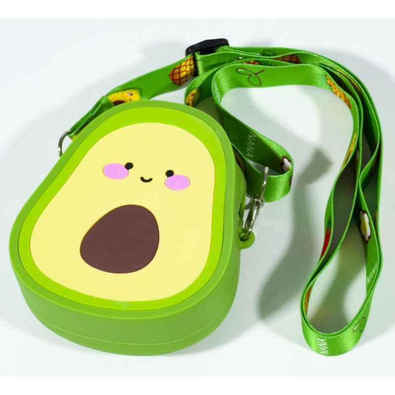 Сумка силіконова “Авокадо-мордочка“ з довгою ручкою, 11*10см KNZ Сумка силіконова “Авокадо-мордочка“ з довгою ручкою, 11*10см KNZ