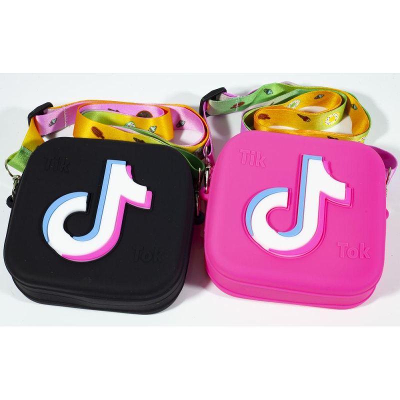 Сумочка силіконова “Tik Tok“ з довгою ручкою 12*12см KNZ