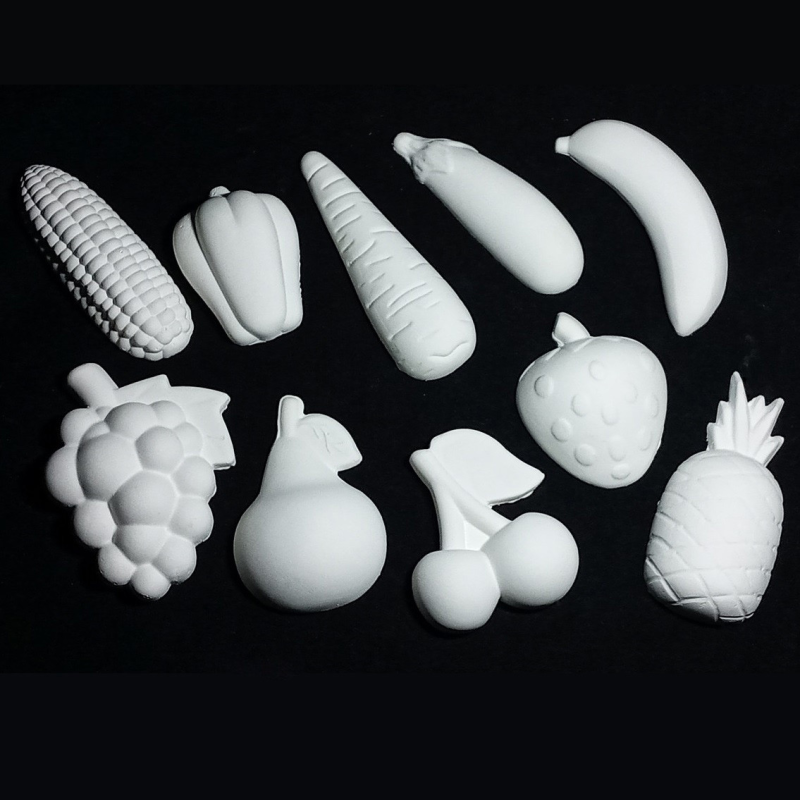 Гіпсова фігурка для фарбування з магнітом “Овочі фрукти“ набір 10 шт KNZ