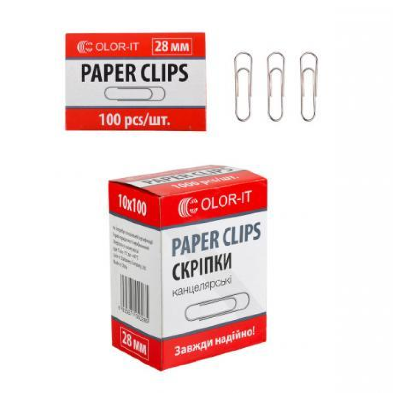 Скріпка метал 28мм кругла “С“ KNZ