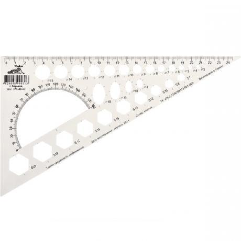 Трикутник білий (30*60*90) TRB-25 KNZ