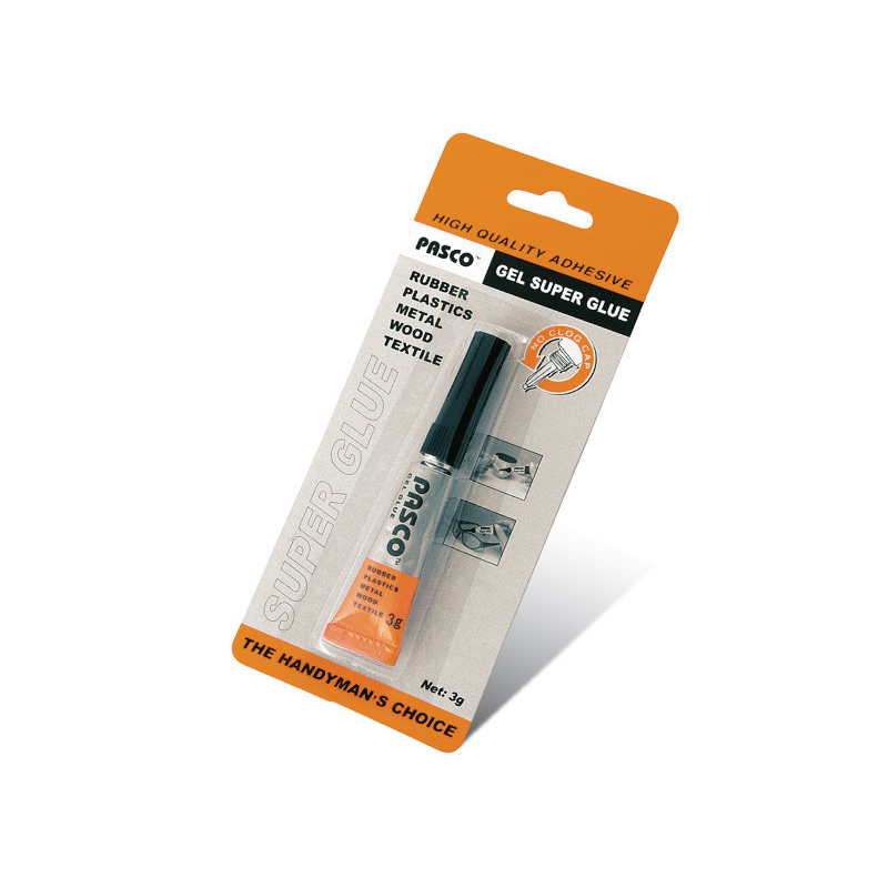 Супергель-клей 3гр еластичний на блістері “Pasco“ C-007-2 суперклей, гель клей KNZ