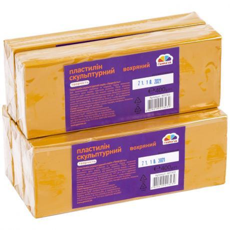 Пластилін скульптурний 400г “Творчість“ вохряний “Гамма“ KNZ