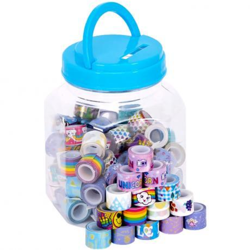 Скотч декоративний у банці 1,2см*2м 90шт “Малюнок“ No59 KNZ