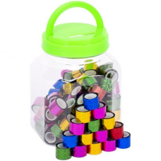 Скотч декоративний у банці 1,2см*2 м 90шт “Голограма“ №60 KNZ