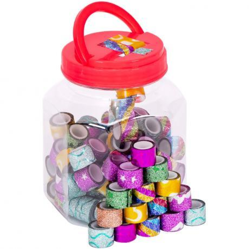 Скотч декоративний у банці1,2см*1м 90шт “Блискучий“ №61 KNZ