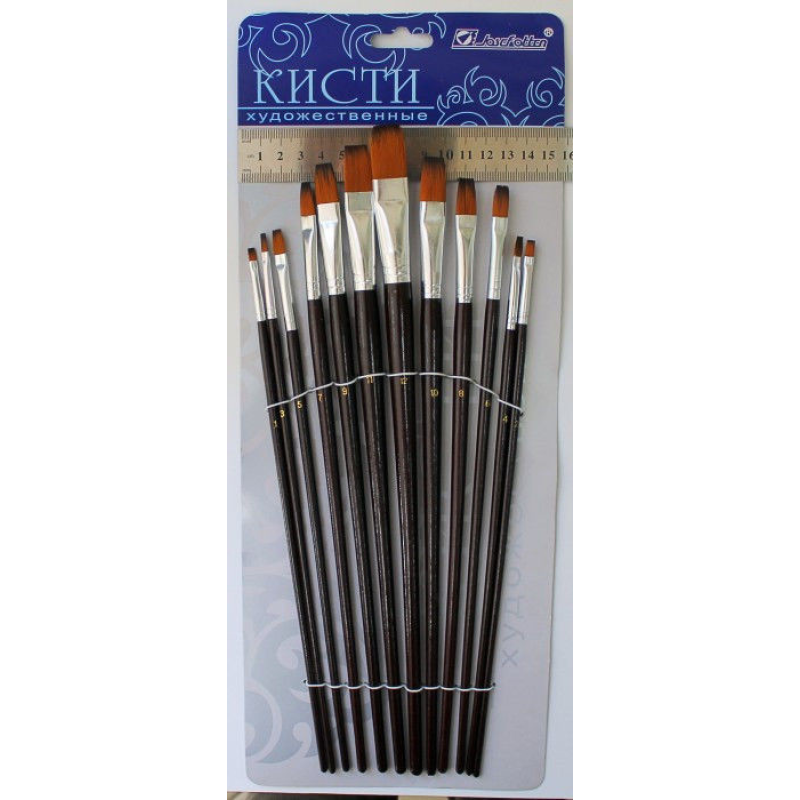 Набор кистей нейлон плоские 12 шт Josef Otten 7456 KNZ Набор кистей нейлон плоские 12 шт Josef Otten 7456 KNZ