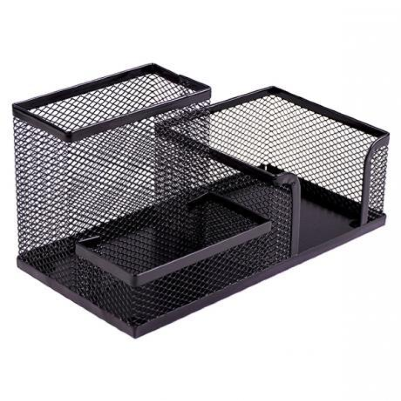 Органайзер настільний металевий “Сітка“ чорний 3 відділення 20х10х10см 3689-В KNZ