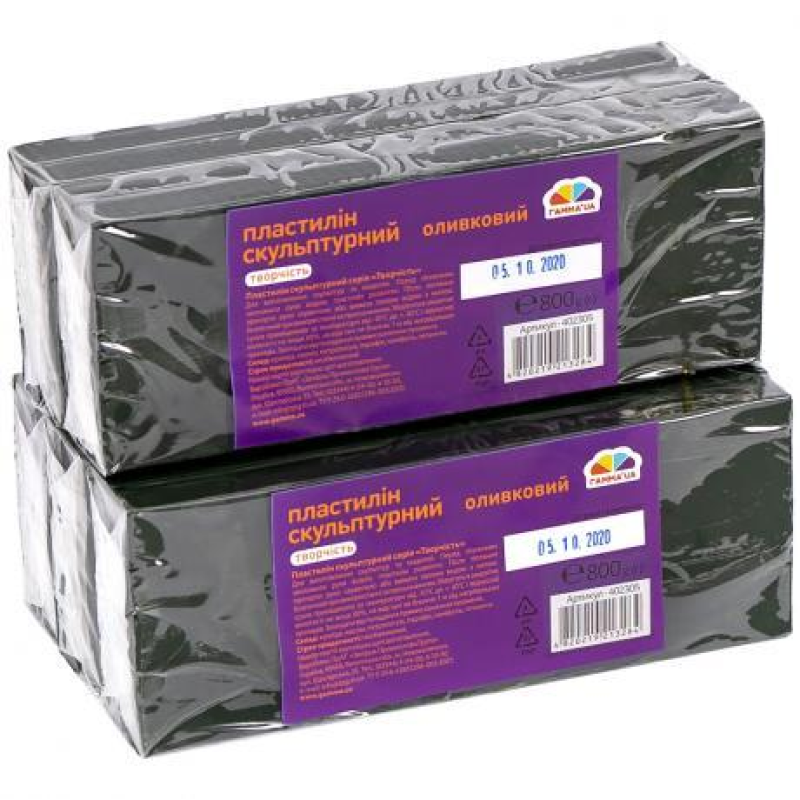 Пластилін скульптурний 800 гр оливковий “Гамма“ KNZ