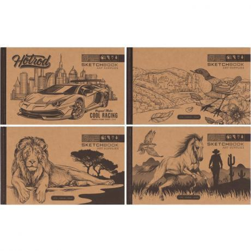 Блокнот скетчбук “Мандарин Крафт“ 214474 7БЦ тверда обкладинка 36 аркушів 197x124м БК031/01-04 KNZ Блокнот скетчбук “Мандарин Крафт“ 214474 7БЦ тверда обкладинка 36 аркушів 197x124м БК031/01-04 KNZ