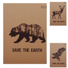 Блокнот для нотаток Save the Earth, А5, 96 аркушів, Еко папір, клітинка, тверда обкладинка KNZ