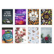 Блокнот для нотаток «Ералаш», верхня пружина, А6, 100 аркушів, офсет, клітка KNZ