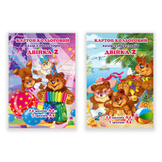 Картон кольоровий двосторонній А4 14 листів 7 кольорів «Двійка» “Міцар“ КП-002-МВKNZ KNZ