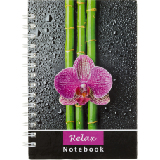 Зошит для записів «Relax», бічна пружина, А5, 80 аркушів, офсет, клітинка тверда обкладинка ЗТП-015-МВ KNZ