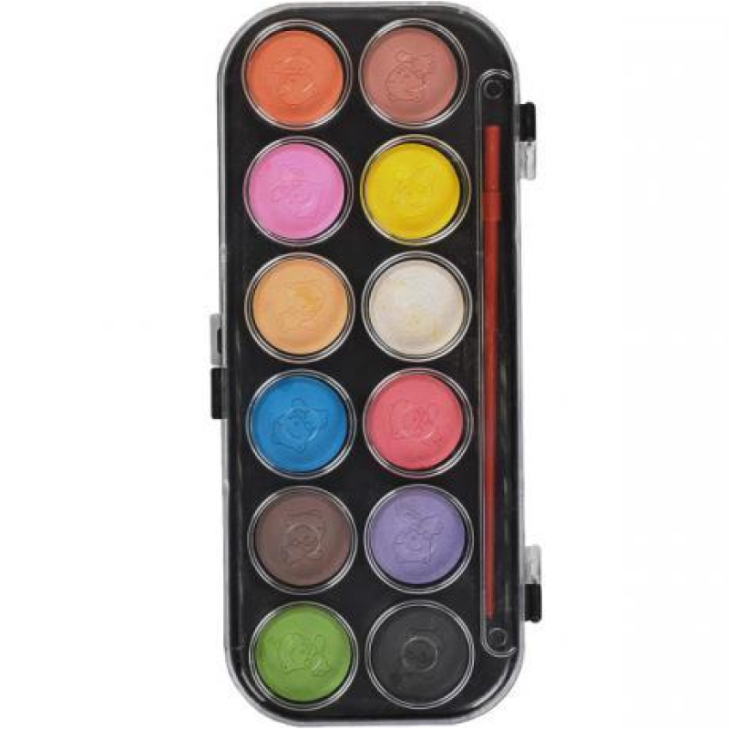 Акварель суха 12 кольорів пластик 21*9,5 см 8012 KNZ