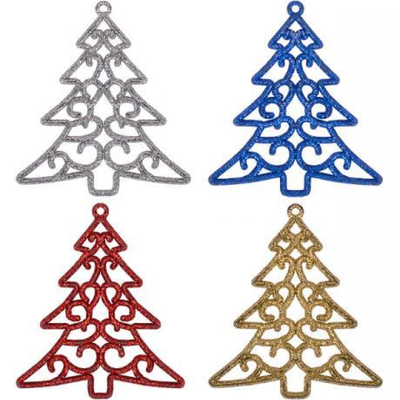 Набір-прикраса “Ялинка“ мікс 4шт 12-155 KNZ Набір-прикраса “Ялинка“ мікс 4шт 12-155 KNZ