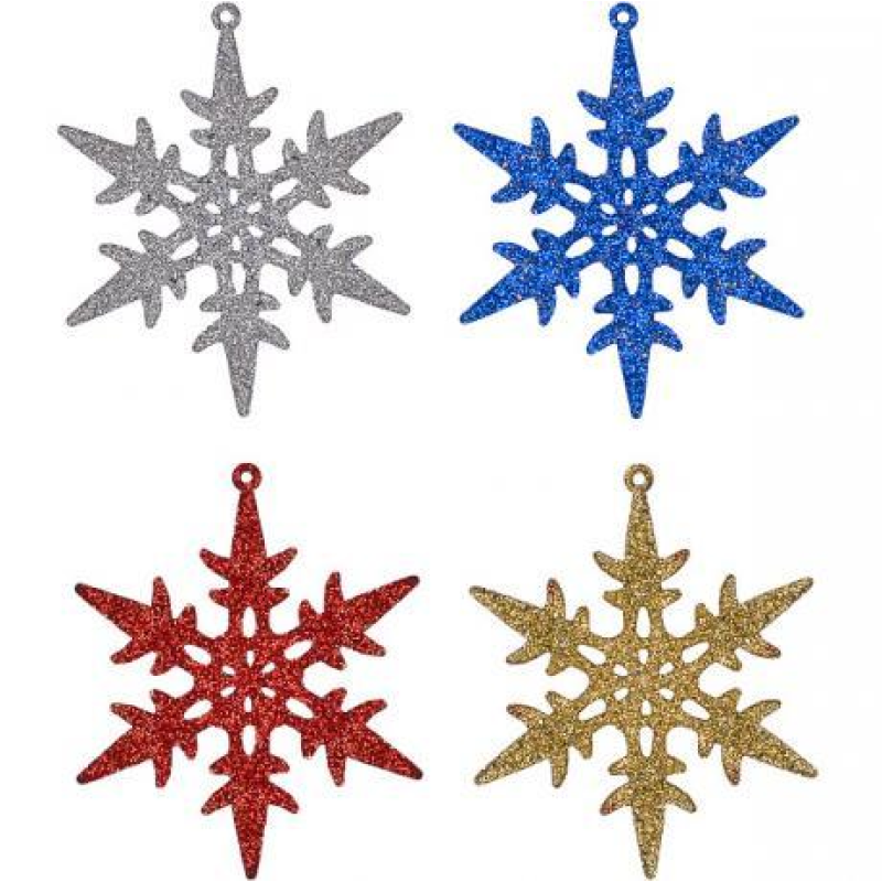 Набір-прикраса “Сніжинка“ мікс 4шт 12-164/KY-18G178 KNZ