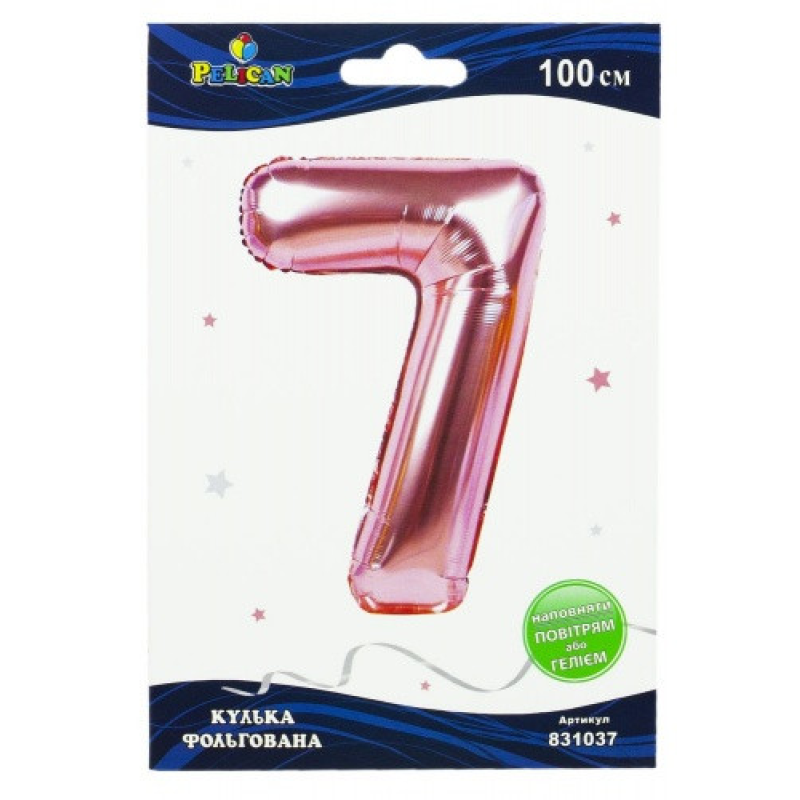 Цифра фольгована Pelican, “7“ рожеве золото 100см 831037 KNZ Цифра фольгована Pelican, “7“ рожеве золото 100см 831037 KNZ
