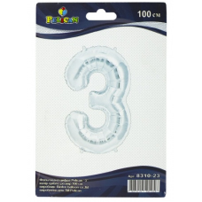 Цифра фольгована Pelican, “3“ сріб 100см 831023 KNZ
