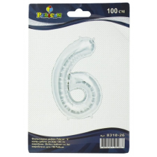 Цифра фольгована Pelican, “6“ сріб 100см 831026 KNZ