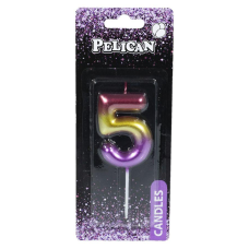 Свічка для торта Pelican “5“ РАДУЖНА 6 см 866065 KNZ