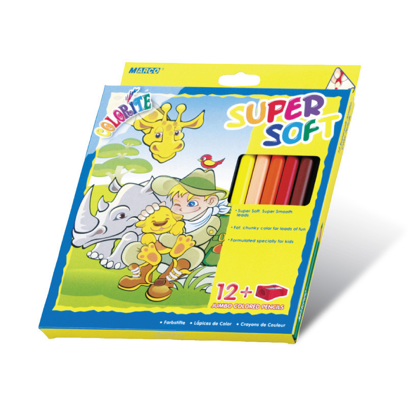 Олівці кольорові воскові 12 кольорів “MARCO“ Colorite Jumbo 1650-12CB KNZ