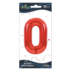 Цифра фольгована Pelican, “0“ ЧЕРВОНА 80см 830840 KNZ