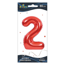 Цифра фольгована Pelican, “2“ ЧЕРВОНА 80см 830842 KNZ