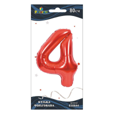Цифра фольгована Pelican, “4“ ЧЕРВОНА 80см 830844 KNZ