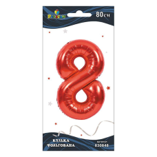 Цифра фольгована Pelican, “8“ ЧЕРВОНА 80см 830848 KNZ