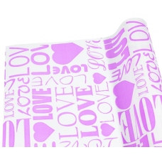 Крафт папір блідо-рожевий шрифт на беом “LOVE“ 0,7х8м 70гр Пт 496.4 KNZ