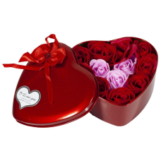 Набір подарунковий-“Троянди-12шт“ з мила в коробці-серце 12*12*4,5см 868-1 KNZ