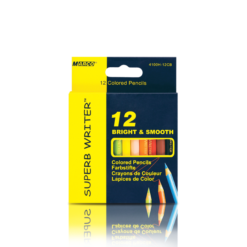 Олівці кольорові короткі 12 кольорів “MARCO“ Superb Writer 4100H-12CB KNZ