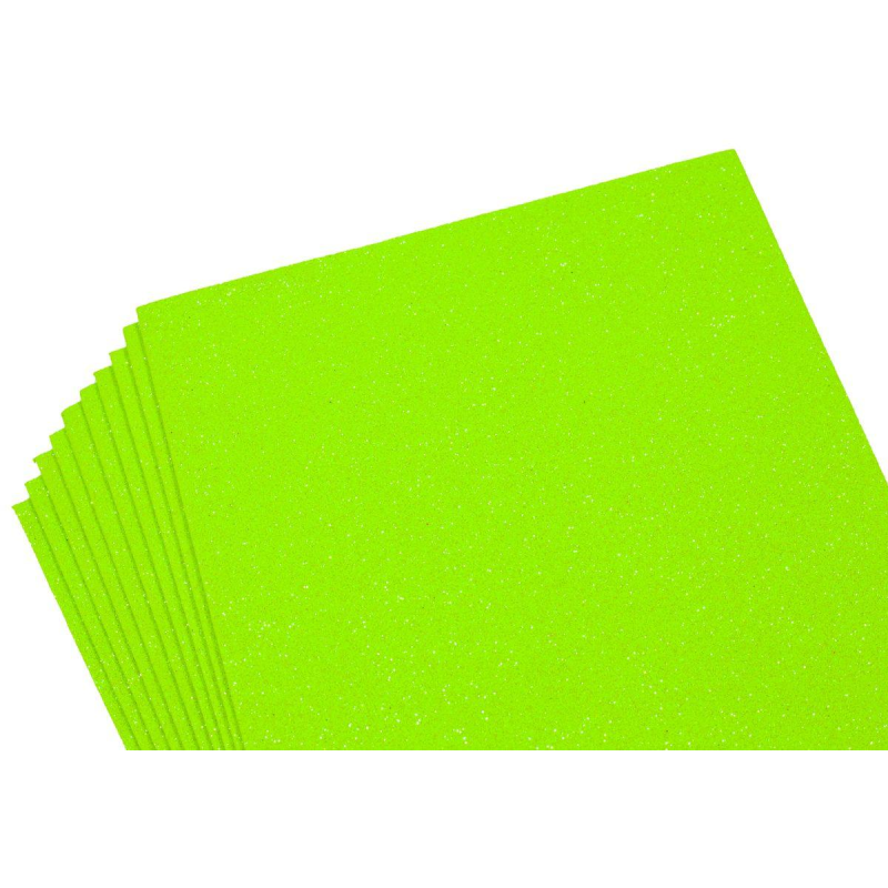 Фоаміран 1,8мм салатовий з глітером, переливається різними квітами, 10510 KNZ