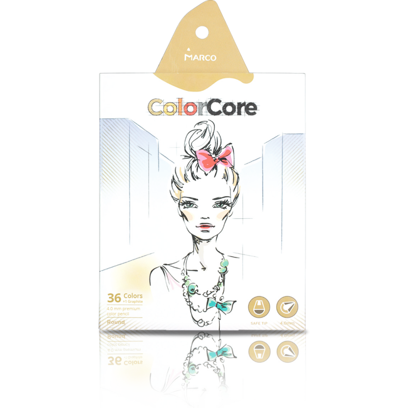 Олівці кольорові 36 кольорів “MARCO“ ColorCore Round 3130-36CB KNZ