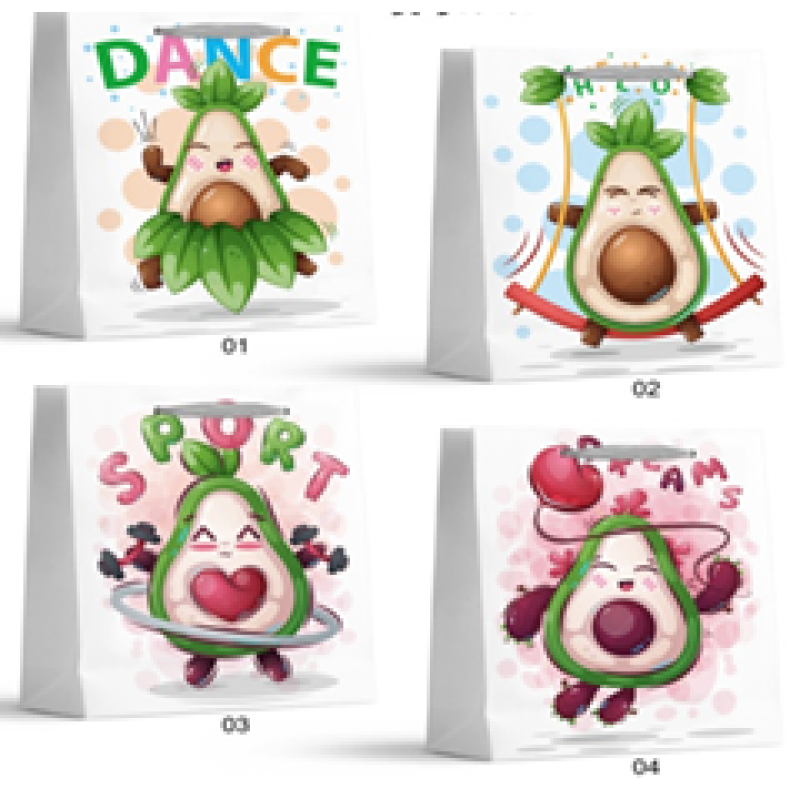 Пакет подарунковий, “Веселий авокадо“, 4 дизайни, 210 г, 26x32x10см, DV-2110 М KNZ Пакет подарунковий, “Веселий авокадо“, 4 дизайни, 210 г, 26x32x10см, DV-2110 М KNZ