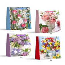 Пакет подарунковий, “Квіткова композиція“, 4 дизайни, 210 г, 18x24x8,5см, DV-2113 S KNZ