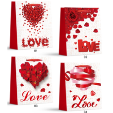 Пакет подарунковий, “Love“, 4 дизайни, 210 г, 26x32x10см, DV-2119 М KNZ