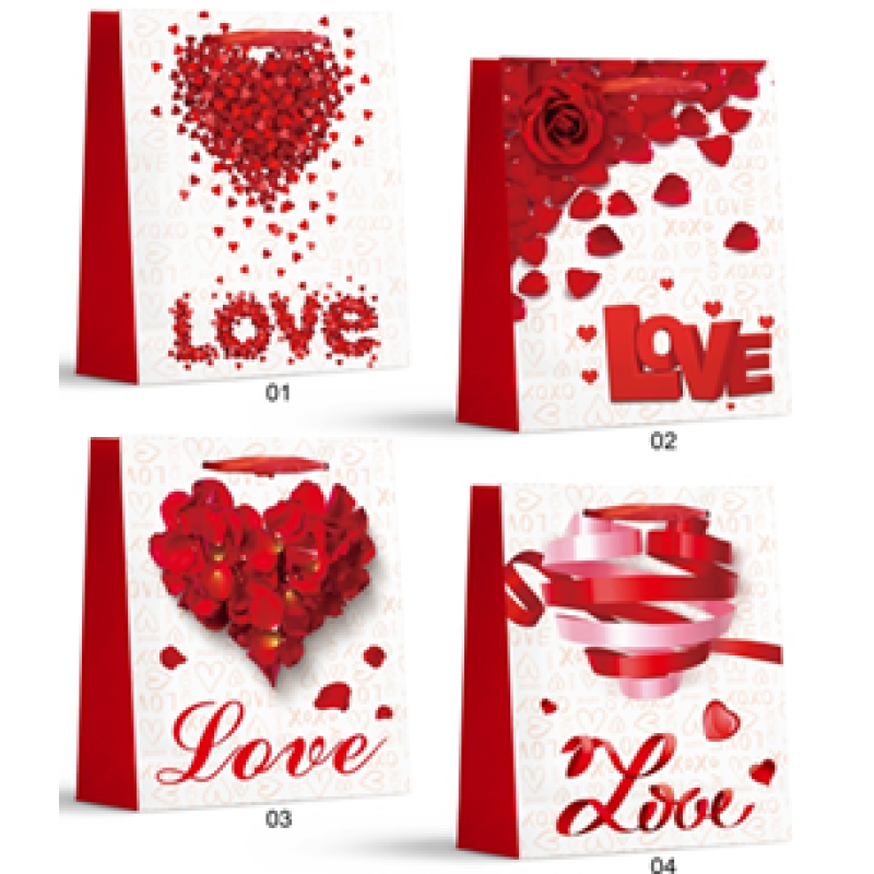 Пакет подарунковий, “Love“, 4 дизайни, 210 г, 26x32x10см, DV-2119 М KNZ Пакет подарунковий, “Love“, 4 дизайни, 210 г, 26x32x10см, DV-2119 М KNZ